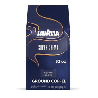 Lavazza Super Crema Ground Coffee, Medium Roast, Arabica and Robusta Blend, 32 Oz Bag (Pack of 1)1