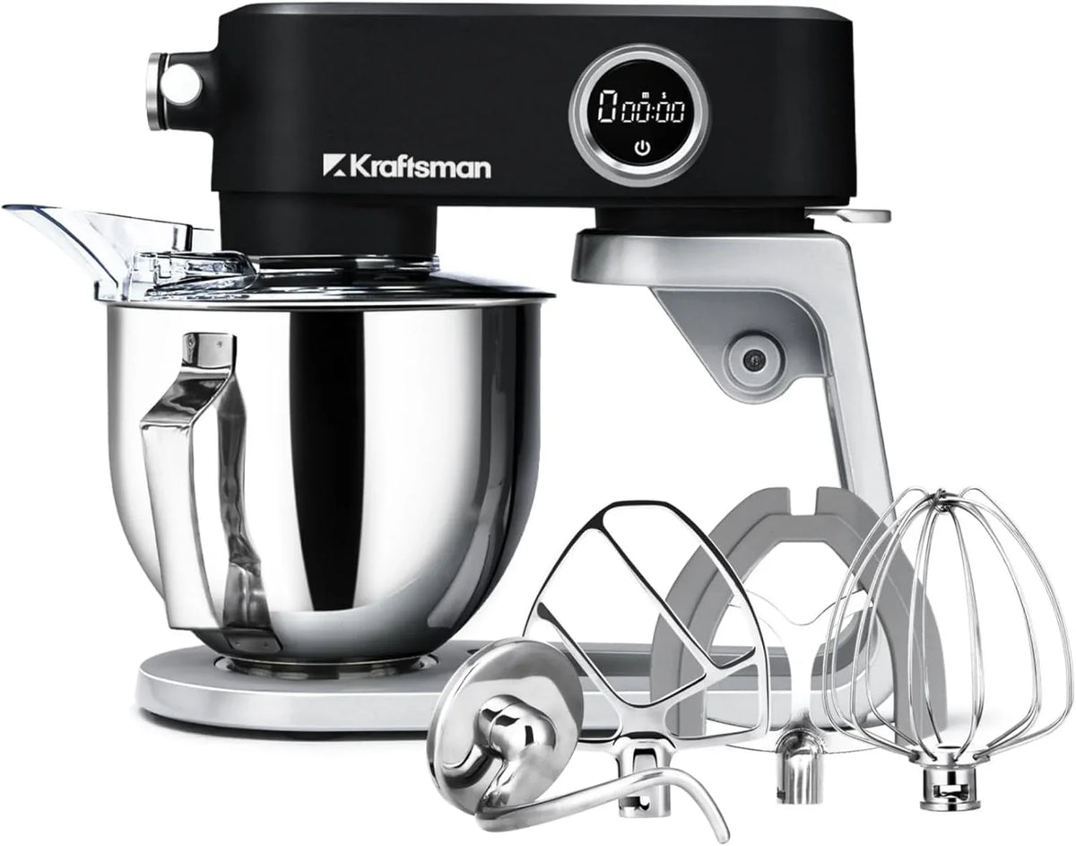 all-metal-stand-mixer-dc-motor-heavy-pizza-dough-mixer-5-3-qt-multifuncational-kitchen-mixer-with-4-stainless-steel-attachments-and-universal-hub-quiet-operation-with-timer-8-speed