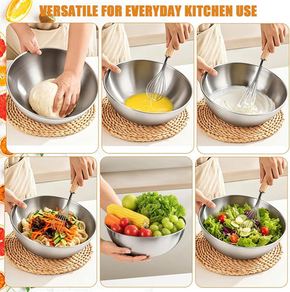 3 Pcs Stainless Steel Mixing Bowls Set, Metal Baking Bowls (1.5,2.2,3.4 Qt)4