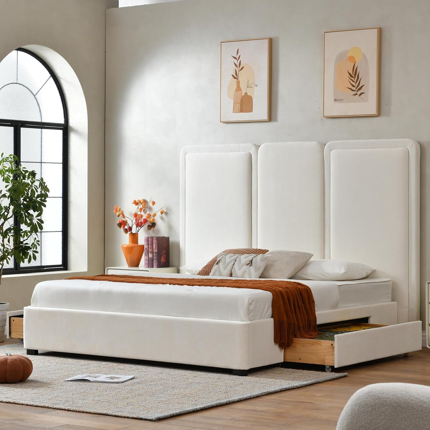 king-storage-drawers-bed-with-64-upholstered-headboard-cream
