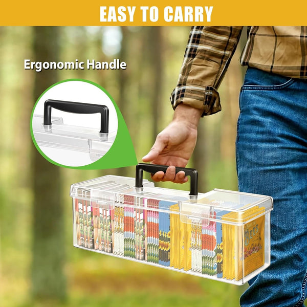 Seed Packet Organizer Box Plastic Portable Seed Packet Storage Box, Seed Storage Organizer3