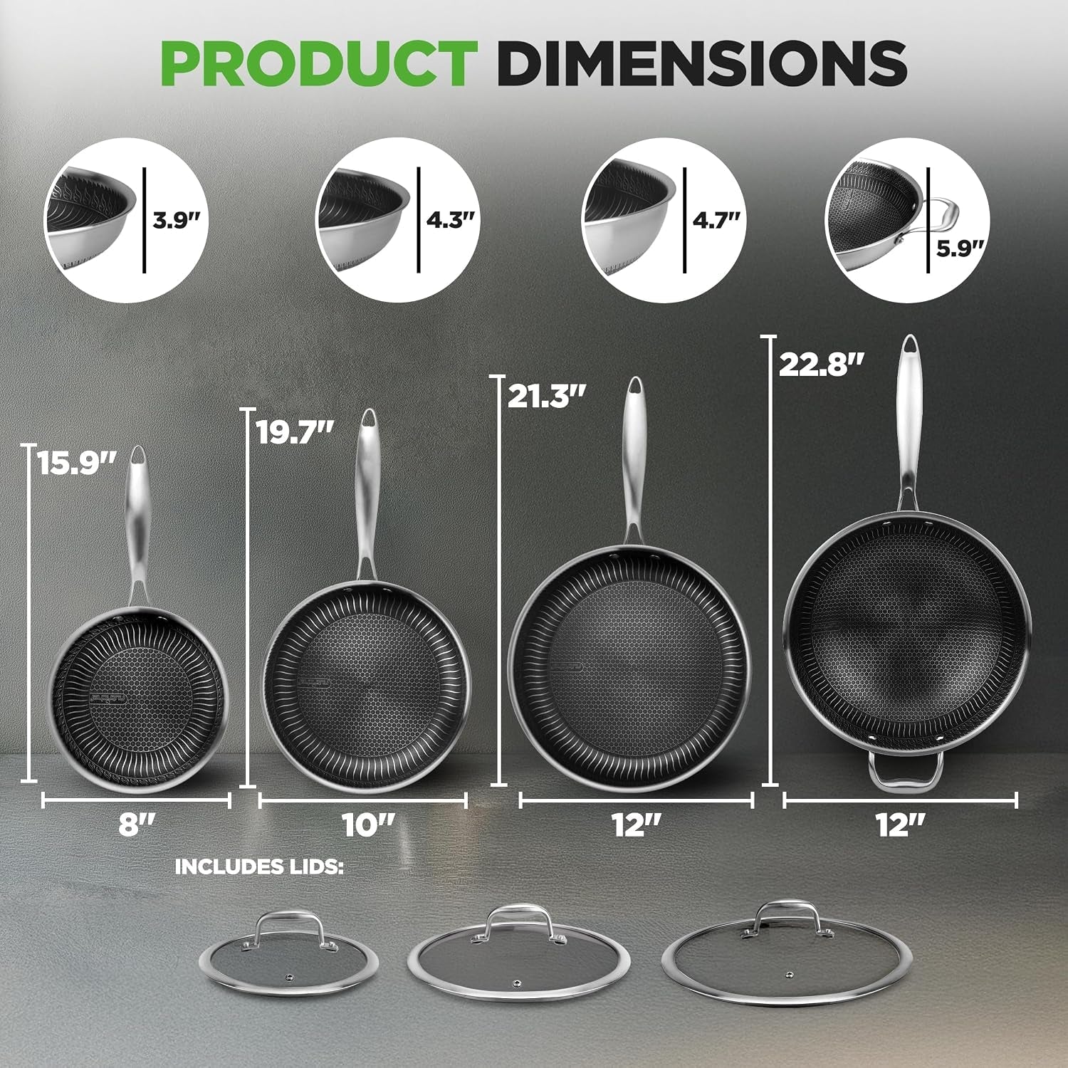 7-piece-tri-ply-stainless-steel-frying-pan-set-wok-nonstick-induction-compatible-oven-safe-scratch-resistant-dishwasher-safe