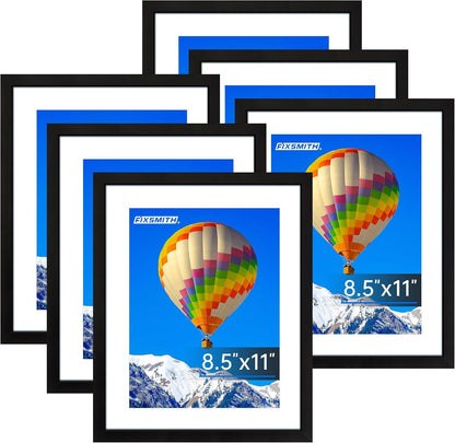8.5X11 Picture Frame Bulk-6 Pack, Photo Frame with HD Plexiglass, Display Pictures 6X8 with Mat or 8.5X11 without Mat, Black Picture Frames Collage Wall Decor, Gallery Wall Frame1