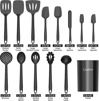 Silicone Kitchen Cooking Utensils Set, Heat Resistant, 14-Piece2