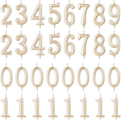 32 Pcs Numeral Birthday Candles Champagne Cake (Champagne)1