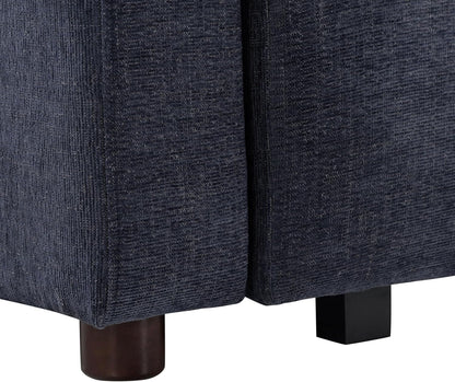 Glendale 90.2" Queen Size Wall-Hugging Convertible Sofa, Dreamcoil Comfort, Chenille Fabric, Navy10