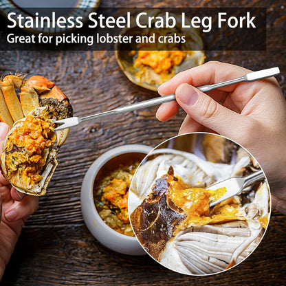 Seafood Cracker Tool Set with Lobster Sheller Stainless Steel Crab Crackers Crab Leg Fork Seafood Scissors and Storage Bag, Crab Leg Pick Utensils Set Crab Eating Tools (9Pcs)5