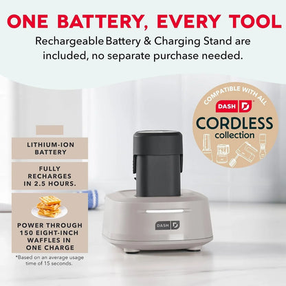 Cordless Hand Mixer, Beaters & Dough Hooks, French Grey | Handheld Electric Mixer for Baking, Whipping Cream, Cookie Dough & Cake Batter, Turbo Button, Rechargeable6
