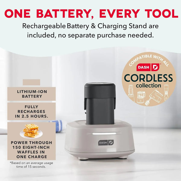 Cordless Hand Mixer, Beaters & Dough Hooks, French Grey | Handheld Electric Mixer for Baking, Whipping Cream, Cookie Dough & Cake Batter, Turbo Button, Rechargeable6