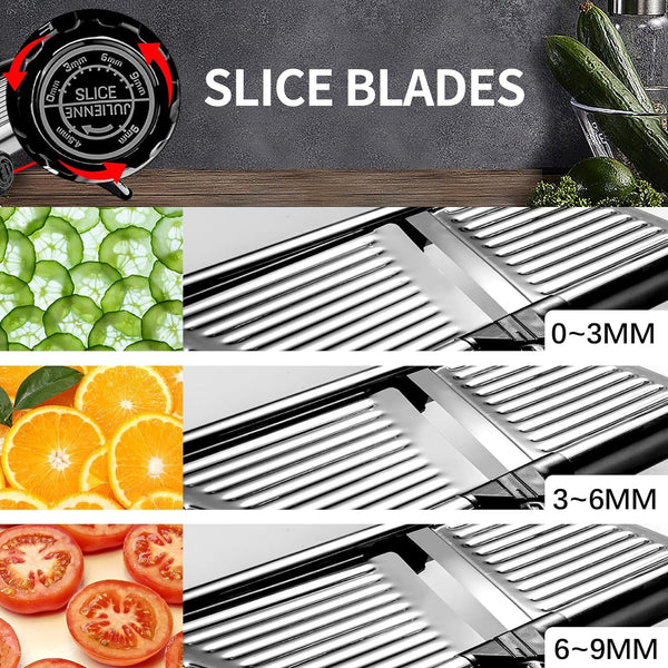Mandoline Slicer, Mandoline Slicer for Kitchen, Adjustable Mandolin, Stainless Steel Mandoline, Vegetable Slicer, Potato, Onion, Cucumber, Tomato, Veggie Slicer with Cut-Resistant Gloves2