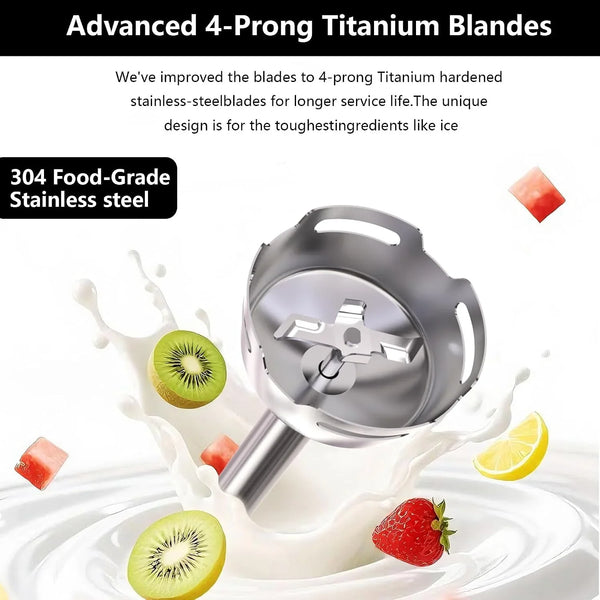 Immersion Blender Handheld for Kitchen, Hand Blender, 12 Speeds & Turbo Mode Electric Stick Hand Mixer for Baby Food, Smoothie, Puree, Soup, Sauces4