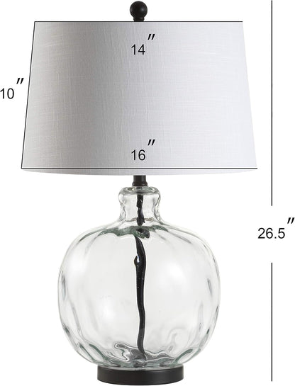 Rae Bedside Table Lamp 26.5" Clear Glass and Black Metal3