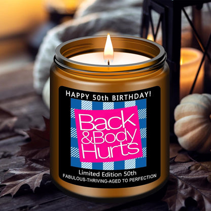50Th Birthday Gift for Her Him, Happy 50Th Birthday Candles Gifts for Women Men, Funny 50 Years Old Decorations Ideas- Lavender Scented Candle3