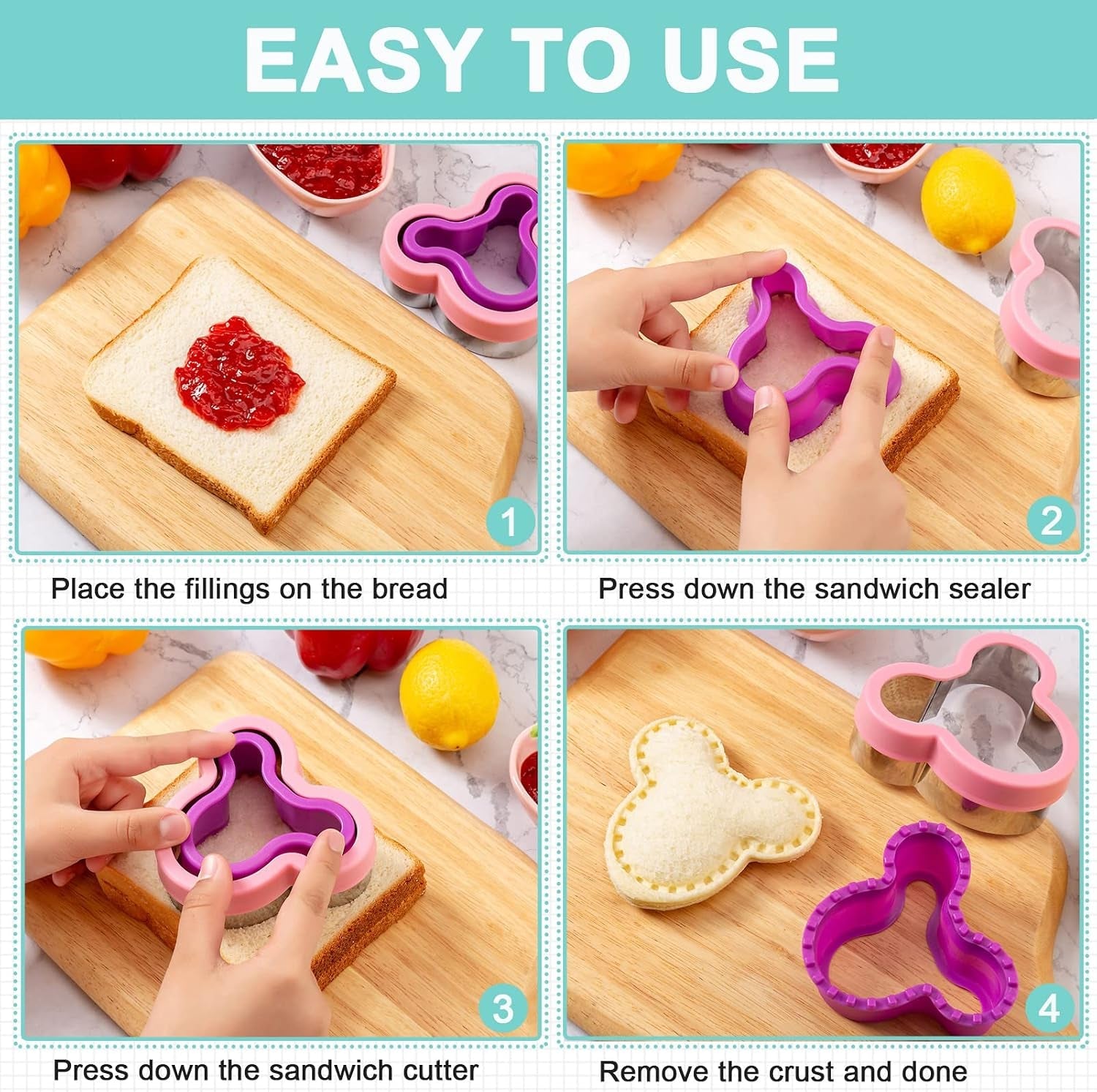 sandwich-cutter-for-kids-lunch-22-pcs-large-sandwich-maker-cookie-cutters-and-sealer-set-stainless-steel-bread-decruster-dinosaur-mickey-heart-shape-for-boys-girls