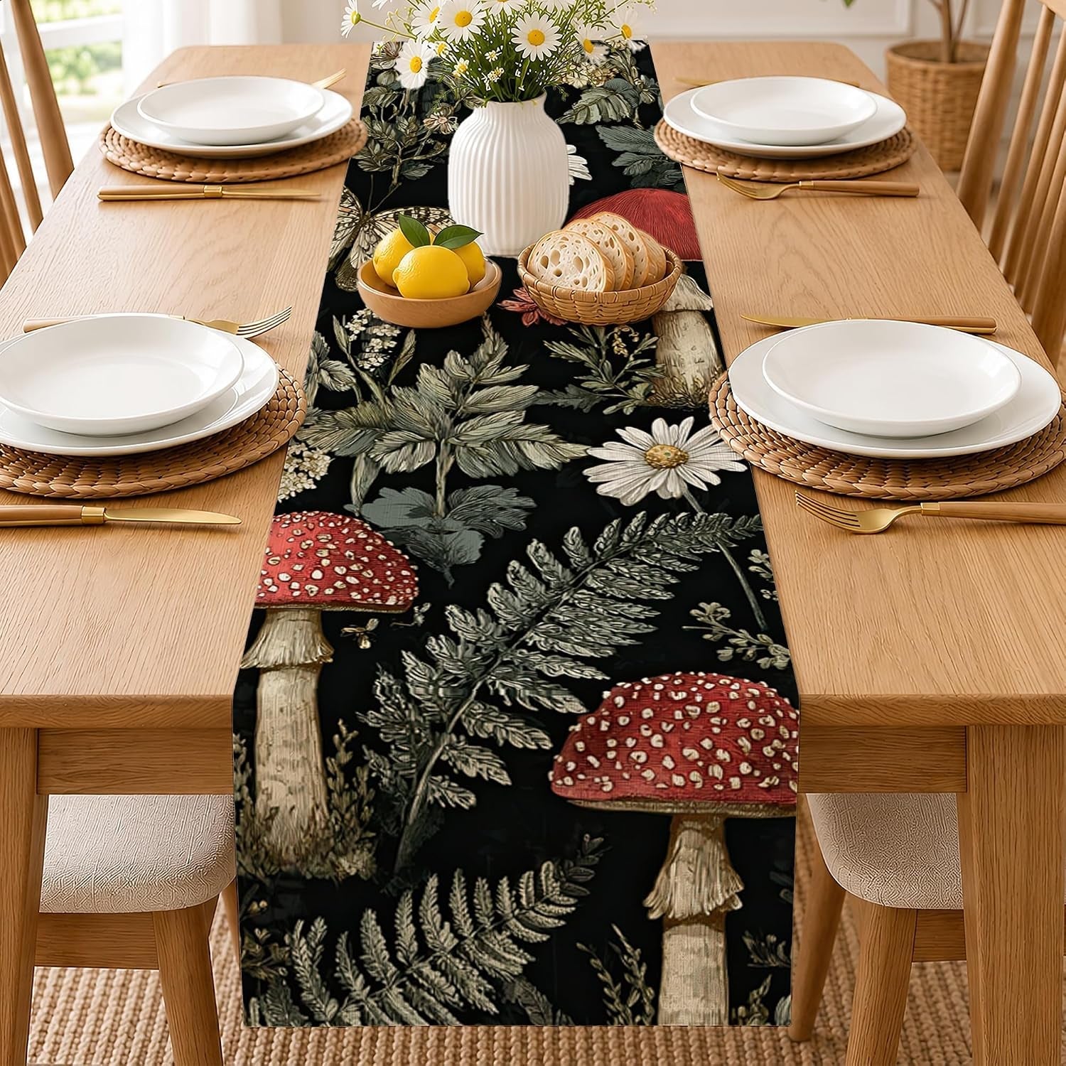 red-mushroom-table-runner-13-x-70-inch-butterfly-plant-herb-linen-kitchen-dining-table-runner-for-coffee-table-dresser-wedding-home-party-decor