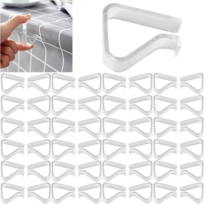 48 Pieces Transparent Clear Tablecloth Clips, Plastic Table Cloth Clips，Windproof Table Cover Holder Clamps，Table Cloth Holder for Christmas Home Wedding Party Indoor Outdoor Camping Picnic (Large)1