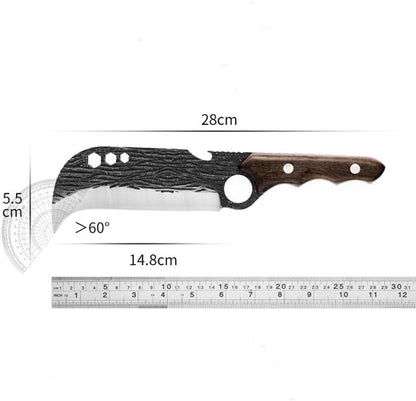 Meat Cleaver, Forged Steel Chopping Knives Sheath Cover Firewood Knives Logs Branches Cutting Slicing Climb Camp Butcher Knife Tools2