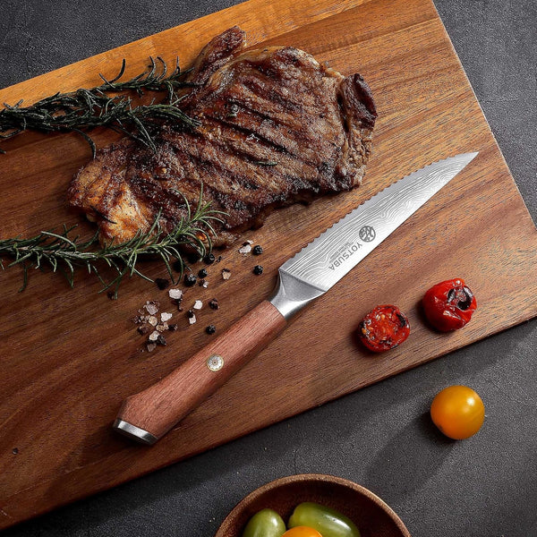 Steak Knives Set of 6 with Full Tang Rosewood Handle | Razor-Sharp Serrated Steak Knives, High Carbon Stainless Steel Dinner Knives, Premium Gift8