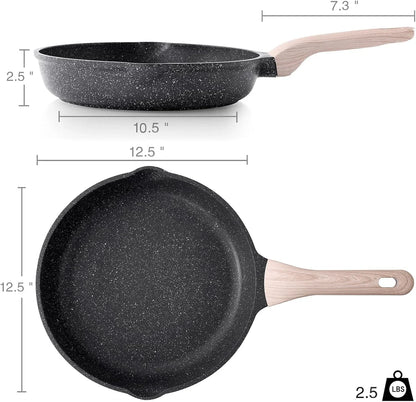 Nonstick Frying Pan, 12.5 Inch Large Skillet, Granite Cooking Pan, Healthy and Non Toxic, Induction Compatible, PFOA Free6