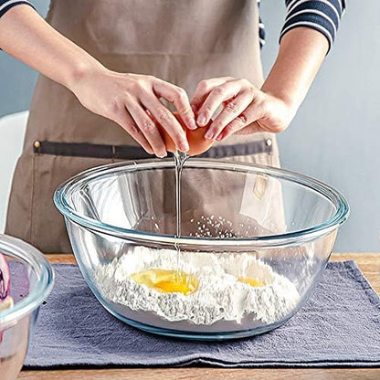 4 Packs Glass Mixing Bowls with Lids Set, 0.8/1.7/2.9/4.8 Qt | Glass Bowl Set, Nesting Bowls for Meal Prep, Food Storage, Bowls for Cooking, Baking, BPA Free7