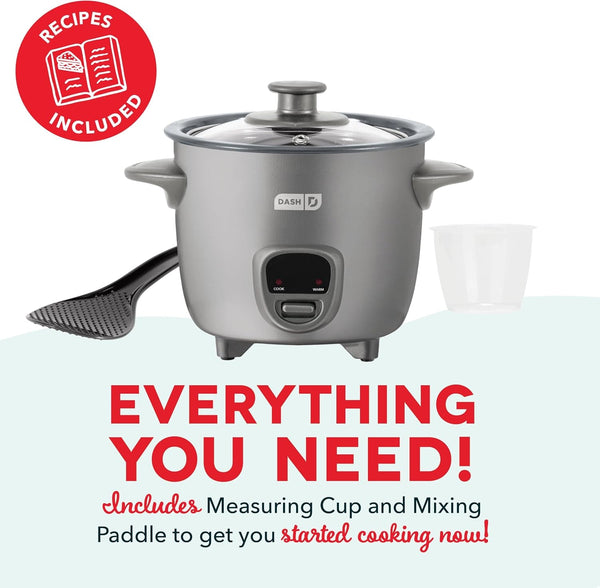 Mini Rice Cooker | Small Rice Maker, 2 Cups Cooked / 1 Cup Uncooked, Ceramic Nonstick Removable Pot, Keep Warm Function, Compact and Portable for Dorm, Travel, Single Serve, Graphite6