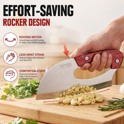 Effort-Saving Meat Cleaver, German Steel Rocker Kitchen Knife3