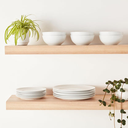 18-Piece Complete Kitchen Dinnerware Set, Microwave and Dishwasher Safe, Plates, Dishes, Bowls for Everyday Use, Service for 6, White Porcelain Coupe3