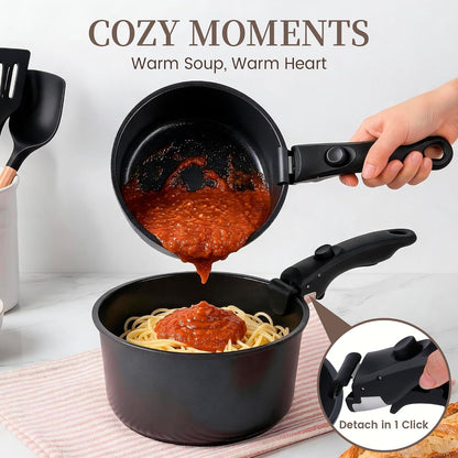 20-Piece Ceramic Pots and Pans Set, Nonstick Cookware Set with Detachable Handle, Stackable Kitchen Set, Pfas-Free, Oven & Dishwasher Safe7