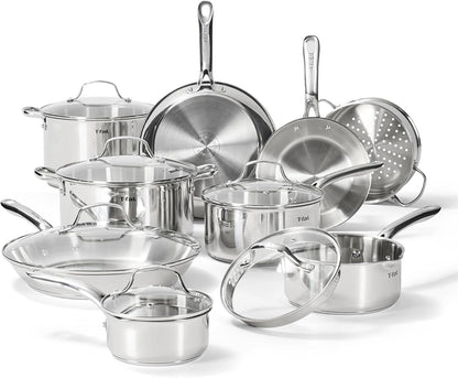 Gourmet 15-Piece Stainless Steel Pots and Pans Set, Induction Compatible1
