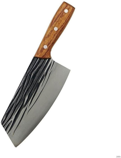 Meat Cleaver, 8 Inch Kitchen Knife Wood Handle Handmade Forged Stainless Steel Butcher Knives Cleaver Slicing Knife1