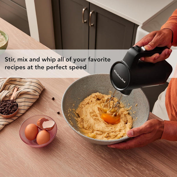 Kitchenaid Go Cordless Hand Mixer, Battery Included, KHMR762 | Cordless, 7 Speed Settings, Soft Start Feature, Stainless Steel Beaters, Battery Included, Black Matte5