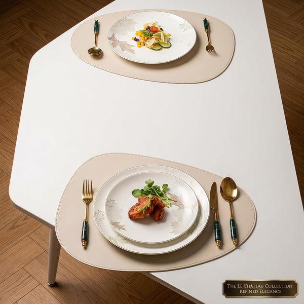 12 Piece Bone China Dinnerware Set for 4, Maple Leaf Gold Trim Gift6