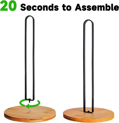 Wooden Paper Towel Holder Countertop, Kitchen-Towel-Holder Freestanding with Non-Slip Base for Bathroom3