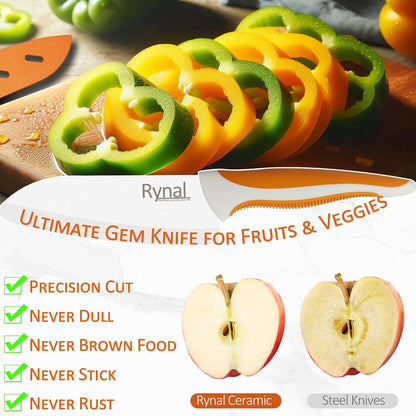 Ceramic Knife - 5.5" Chef'S Santoku Knife - Light, Precise, Sharp Ceramic Kitchen Knife with Cover & Soft Grip5