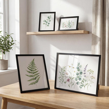 Multi Pack Set of Black Mixed Size Collage Wall Picture Frames5