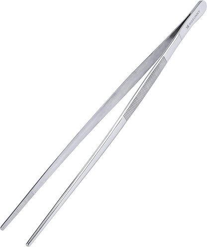 12 Inch Kitchen Tweezers Fine Tweezer Tongs,  Stainless Steel Food Tweezers Multi-Function Precision Serrated Tips Cooking Tongs Kitchen Serving Tong1