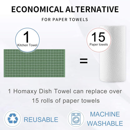 100% Cotton Terry Kitchen Towels, 4 Pack, Grass Green7