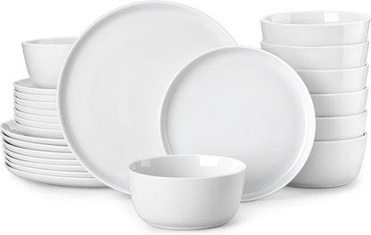 24-Piece Dinnerware Set for 8, White Porcelain Dishes1