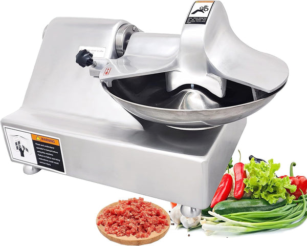 110V Commercial Food Processor, 8L Electric Food Chopper Vegetable Cutter, Meat Grinder, Meat Bowl Cutter Chopper Machine for Vegetables, Grain, Nuts, Ginger, Garlic1