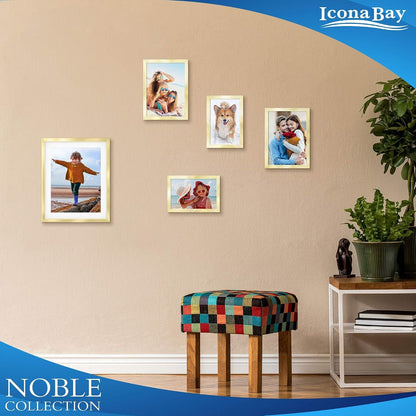 Gold Picture Frames Set, 10 PC, Four 4X6, Four 5X7, Two 8X10, Noble6