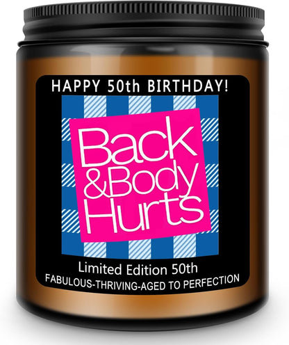 50Th Birthday Gift for Her Him, Happy 50Th Birthday Candles Gifts for Women Men, Funny 50 Years Old Decorations Ideas- Lavender Scented Candle1