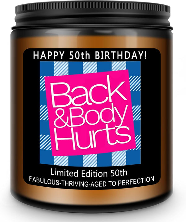 50Th Birthday Gift for Her Him, Happy 50Th Birthday Candles Gifts for Women Men, Funny 50 Years Old Decorations Ideas- Lavender Scented Candle1
