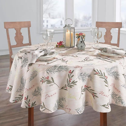 Holiday Tree Trimmings Tablecloth, Multicolor - 60"W X 84"L Oval2