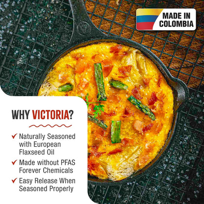 8-Inch Cast Iron Skillet, Pre-Seasoned Cast-Iron Frying Pan with Long Handle, Made in Colombia2
