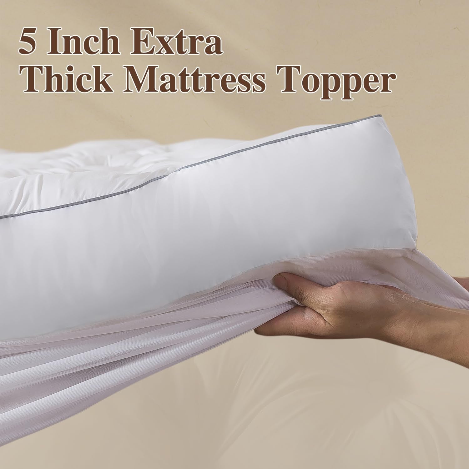 5-inch-memory-foam-mattress-topper-queen-60x80-deep-pocket-2000gsm-fluffy-shredded-memory-foam-filled-extra-soft-pillow-top-for-back-pain-relief-thick-supportive-bed-topper