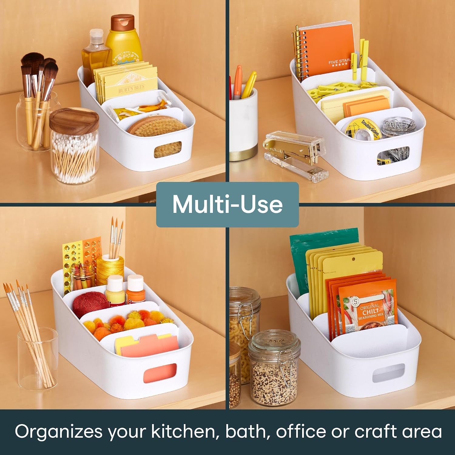 shelfbin-packet-organizer-4-tier-stairstep-raised-divided-bin-bpa-free-storage-caddy-for-kitchen-pantry-and-cabinet-organization-tea-bags-medicine-and-more