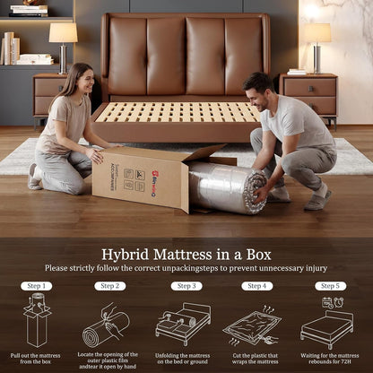 Full XL Size 14 Inch Mattress Medium Firm Hybrid Mattress in a Box8