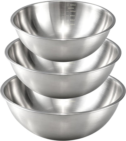 Stainless Steel Mixing Bowls Set, 3-Piece (1.5, 2.2 & 3.4 Qt)1