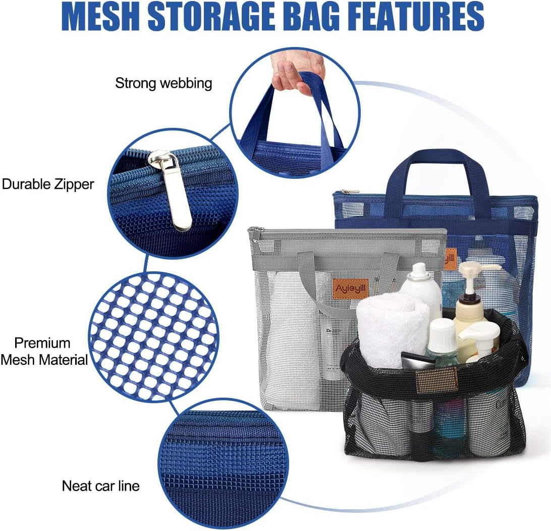 3-pcs-portable-mesh-shower-caddy-tote-quick-dry-tote-bag-mesh-beach-bags-for-women-hanging-toiletry-and-bath-organizer-for-travel-swimming-sports-gym-camp-shopping-college-dorms-black-gray-d-blue