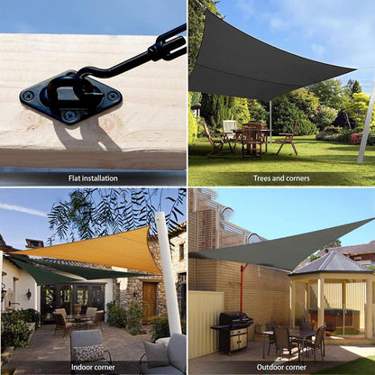 Sun Shade Sail Hardware Kit 6 Inch Heavy Duty 304 Stainless Set for Triangle Rectangle Sun Shade Sail Installation, Awning Attachment Set for Patio, Garden Outdoors Sun Protection Rainshield (46 Pcs)6